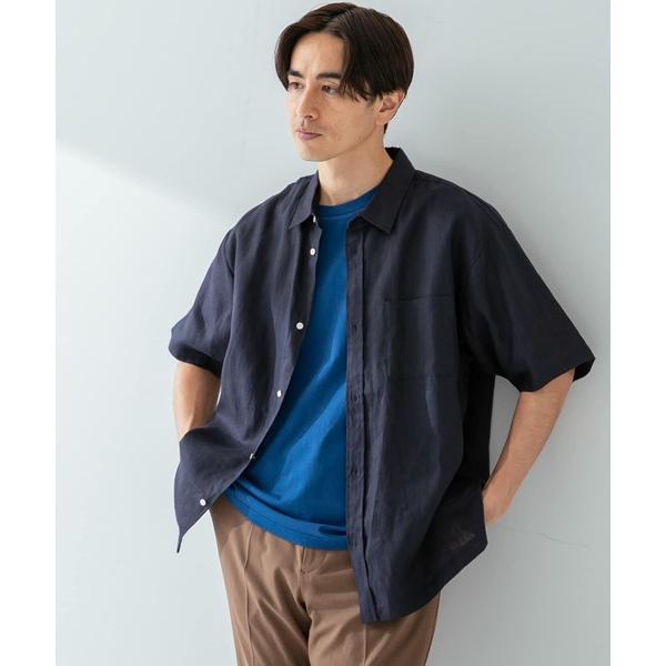 「URBAN RESEARCH ROSSO MEN」 半袖シャツ LARGE ネイビー メンズ