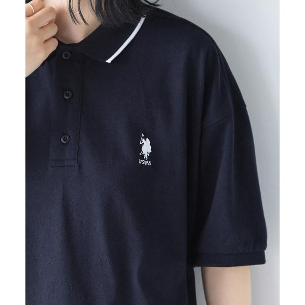 「U.S. POLO ASSN.」 半袖ポロシャツ FREE ネイビー レディース