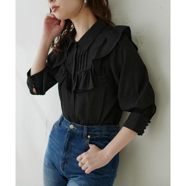 「natural couture」 7分袖シャツ FREE ブラック レディース
