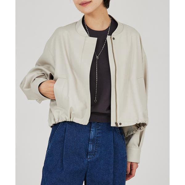 ブルゾン アウター ショートフォルムブルゾン/春服/オフィスカジュアル/羽織り/ドルマン レディース