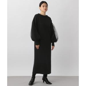ワンピース ソデチュールドッキングニットワンピース レディース