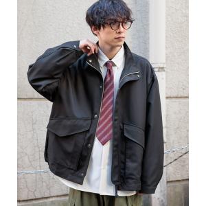 ジャケット ブルゾン メンズ サイドジップスリット/スタンドネックシルキーツイルショートブルゾン｜ZOZOTOWN Yahoo!店