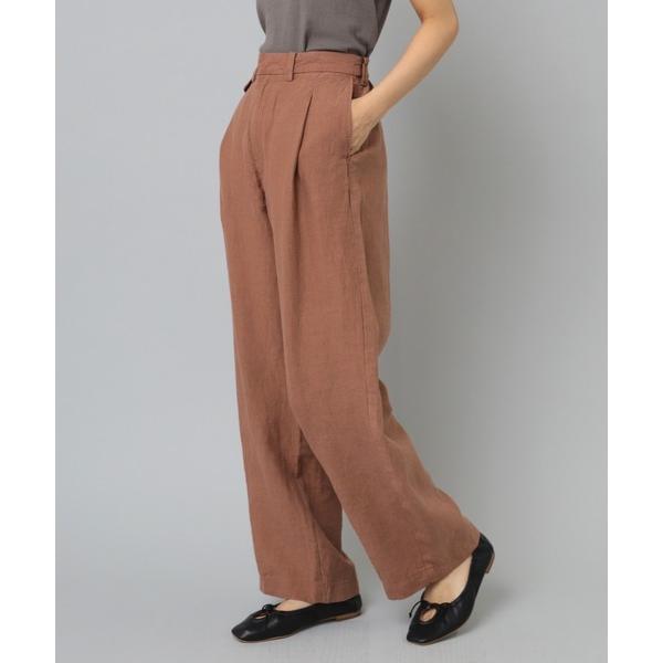 スラックス パンツ R4191 ＪＡＰＡＮ　ＬＩＮＥＮワイドスラックス レディース