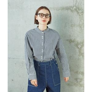 ブラウス シャツ VINTAGE16 無地/ギンガム/ストライプ ダブルスタンドシャツ レディース