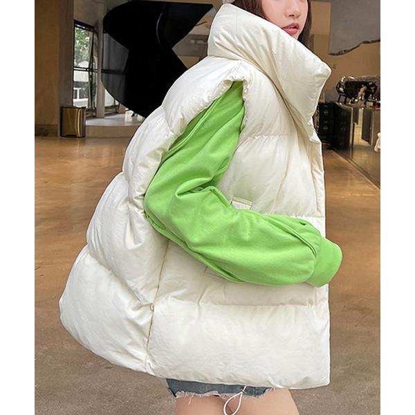 ダウンベスト ベスト スタンドネック中綿ベスト レディース メンズ