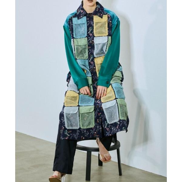 ワンピース フォンポケットパッチワークドレス