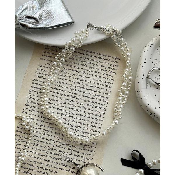 ネックレス シンプルパールチョーカー レディース