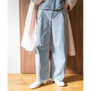 レディース パンツ デニム ジーンズ SOMETHING × FREAK'S STORE/サムシング 別注 TUCK CURVE WIDE/タックカー｜zozo