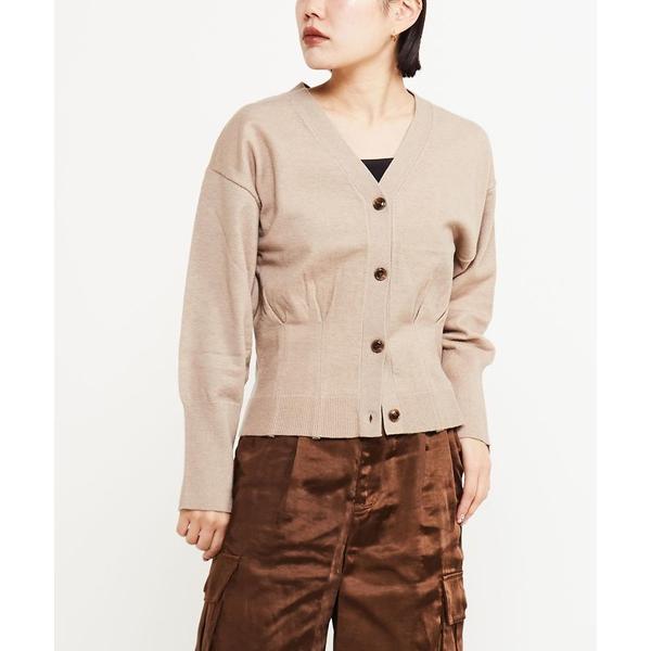 カーディガン レディース WAIST TACK SHORT KNIT CARDIGAN