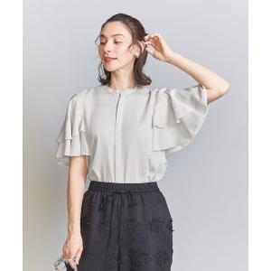 シャツ ブラウス 「WEB限定」ソリッド＆フラワー ティアードスリーブブラウス レディース