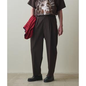 パンツ スラックス メンズ 「Steven Alan」 TWサッカー インツープリーツ ドレス トラウザーズ テーパード｜ZOZOTOWN Yahoo!店