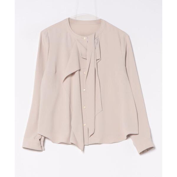 ブラウス シャツ 立体ボウタイジョーゼットブラウス レディース