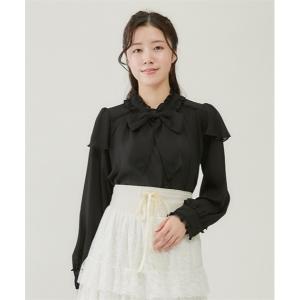 シャツ ブラウス リボンブローチセットブラウス レディース