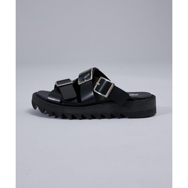 サンダル 「WRAP SHOES」トリプル バックル ボリュームソール スライドサンダル メンズ