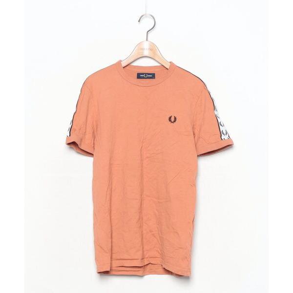 「FRED PERRY」 半袖Tシャツ S オレンジ メンズ