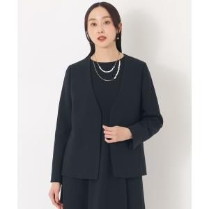 ジャケット ノーカラージャケット 「ESSENTIALS WARDROBE」ウォッシャブルノーカラージャケット レディース