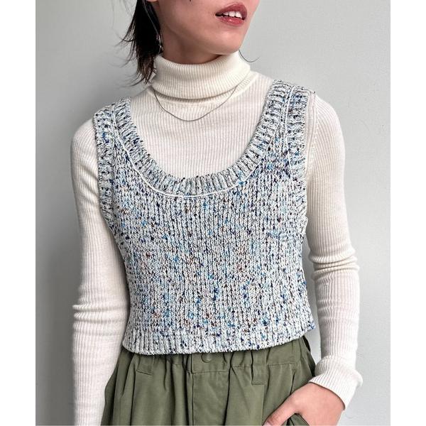 ベスト ジレ MIX糸ニットビスチェ レディース