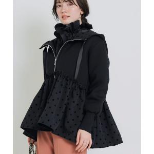 ⭐︎お抹茶ミュベール⭐︎今季ピンキングフリルジップジャケット つけ襟取り外し可能2WAY♪】フリル衿付きPUレザージャケット | w