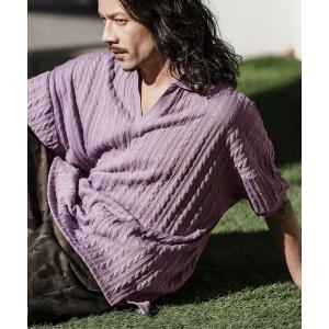 メンズ ポロシャツ mhs2122- Cable Jacquard Knit sew Polo Shirts ポロシャツ｜zozo