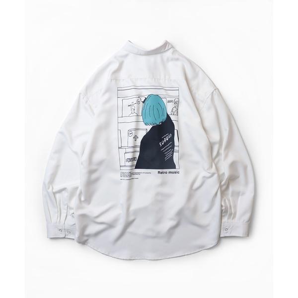 シャツ 25SS ビッグシルエット ガールイラスト バックプリントシャツ 長袖「ILL&apos;S」 メンズ...