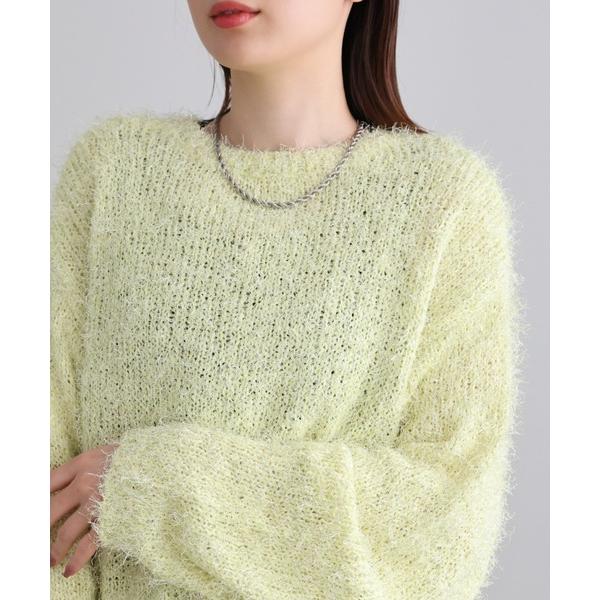 ニット セーター 「新色追加」ラメニットトップス/クロップド丈 レディース