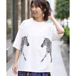 メンズ tシャツ Tシャツ 天竺アニマルサイドプリントＴシャツ「ユニセックス」｜zozo