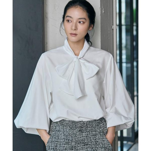 ブラウス シャツ 「新色追加」ボウタイボリューム袖ブラウス オフィス ビジネス フォーマル セレモニ...