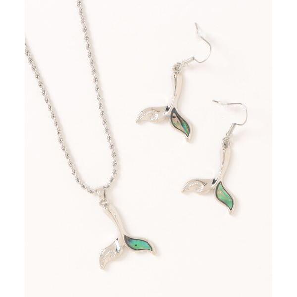 ネックレス 「Kahiko」ホエールテールシェルネックレス＆ピアスセット レディース