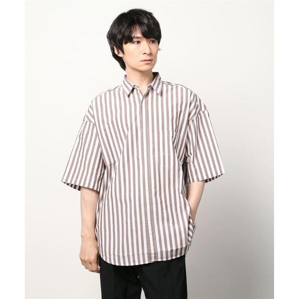 「BEAMS LIGHTS」 半袖シャツ LARGE ブラウン メンズ