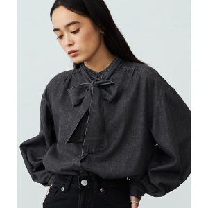 PASSIONE（パシオーネ） ボウタイ付きデニムシャツ 536912 レディース
