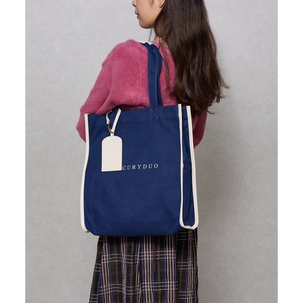 トートバッグ 「MERCURYDUO/マーキュリーデュオ」リボン、熊チャーム付き　キャンバストートバ...