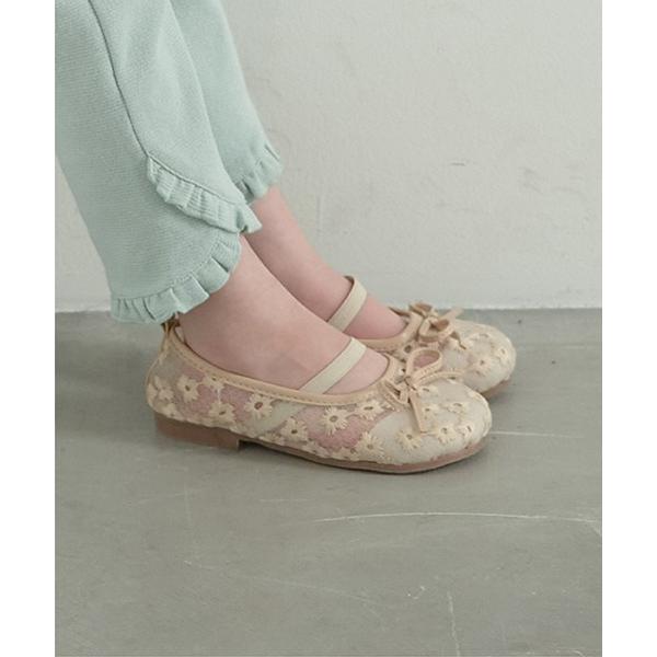 バレエシューズ シアーフラワーバレーシューズ キッズ 子供 女の子