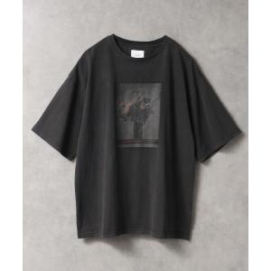 tシャツ Tシャツ メンズ 「welise/ウェライズ」モードフラワーグラフィックプリント ヴィンテージピグメント加工 オーバーサイズ半袖Tシャツ