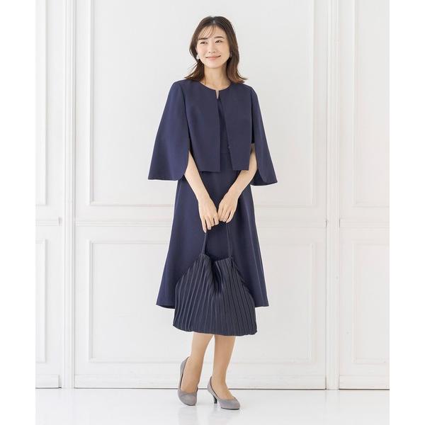 セットアップ 羽織風ノーカラージャケットとウエスト切り替えワンピースのセット「セレモニースタイル」 ...
