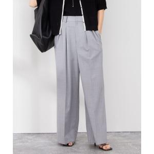 パンツ ウォッシャブルハイスペックトロピカルウール2タックワイドパンツ レディース