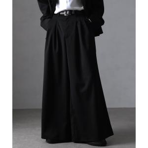 VELNUS スラックス 「VELNUS」Double tuck design wide flare slacks