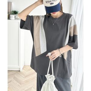 tシャツ Tシャツ 「JaVaジャバ コラボ」理想のゆったり感。綿100％マルチカラー配色切替Tシャツ レディース メンズ