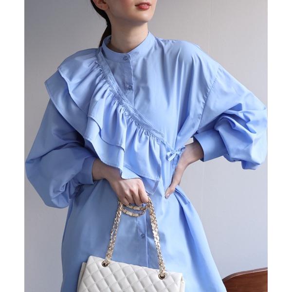 ブラウス シャツ 「3WAY」フリルサッシュ付きブロードシャツ/ブラウス/リボン レディース