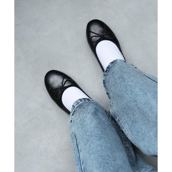 バレエシューズ パンプス リボン付きフラットバレエシューズ/バレエコアスタイル
