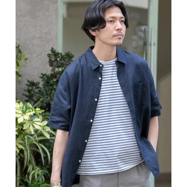 「URBAN RESEARCH ROSSO MEN」 半袖シャツ X-LARGE ネイビー メンズ