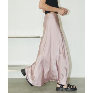 スカート サテンマーメイドフレアスカート