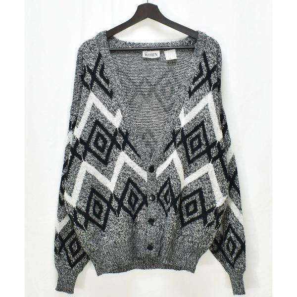 カーディガン 「ヴィンテージ古着」90's GET WORN 総柄 デザインニットカーディガン アク...