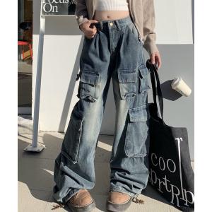 パンツ カーゴパンツ レディース 新色追加/デニムカーゴパンツ｜ZOZOTOWN Yahoo!店