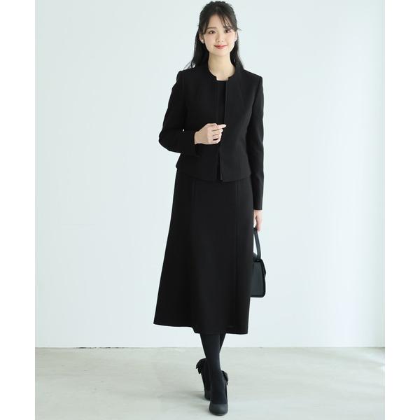 セットアップ 洗えるノーカラージャケットセレモニースーツ入学式＆大きいサイズブラックセットアップフォ...