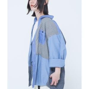 シャツ ブラウス メンズ シャンブレー・ヒッコリー切替シャツ(M1)｜ZOZOTOWN Yahoo!店