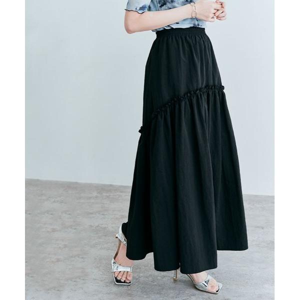 スカート 撥水 ギャザー 切り替え フレア スカート