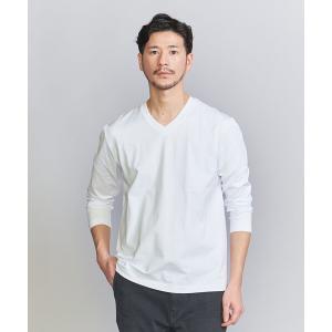 tシャツ Tシャツ メンズ 「WEB限定 WARDROBE SMART」クリア ガスコットン Vネック カットソー「抗菌・防臭」