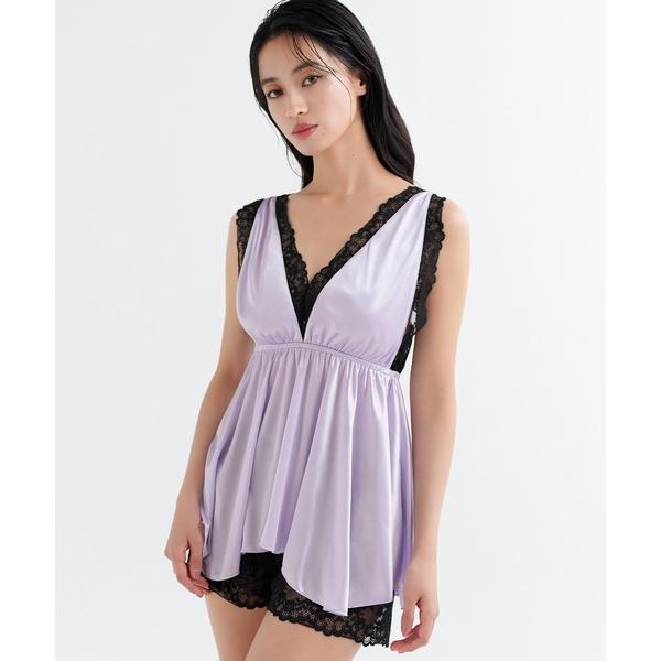 パジャマ ルームウェア グロッシーベビードール セット レディース