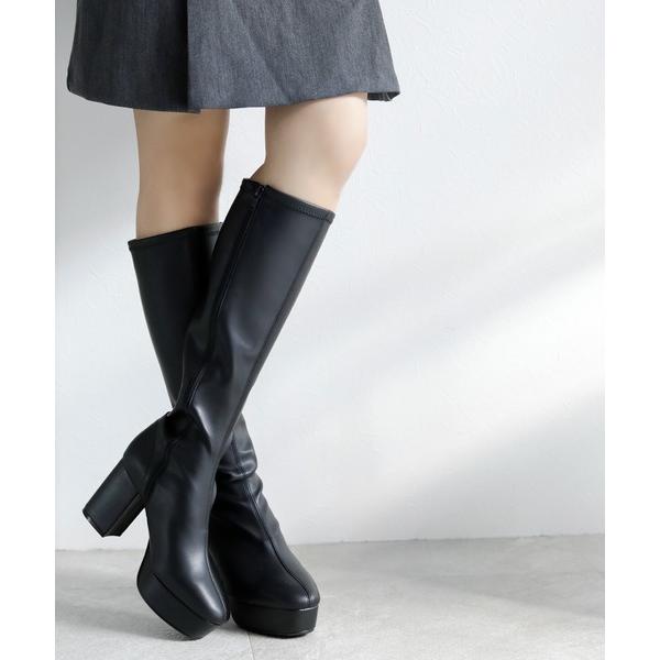 ブーツ 晴雨兼用 ストーム付き ストレッチロングブーツ「日本製」 レディース
