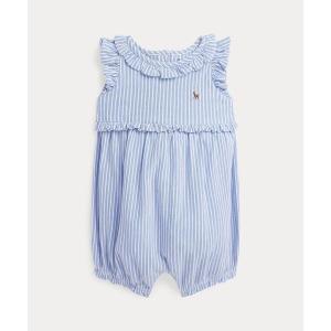 ベビー ストライプド コットン オックスフォード ショートオール & ハット Polo Ralph Lauren Childrenswear ベビー ストライプド コットン